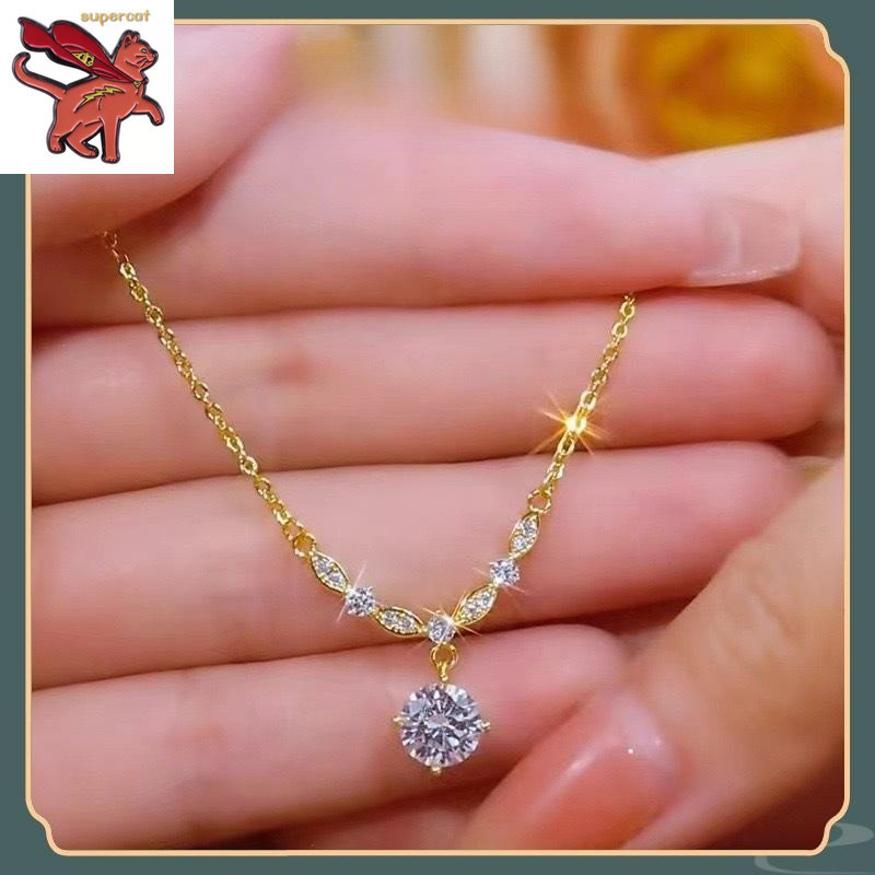 18K Saudi Gold Pawnable Nasasangla สร้อยคอเพทาย 99.99% สําหรับผู้หญิง 18