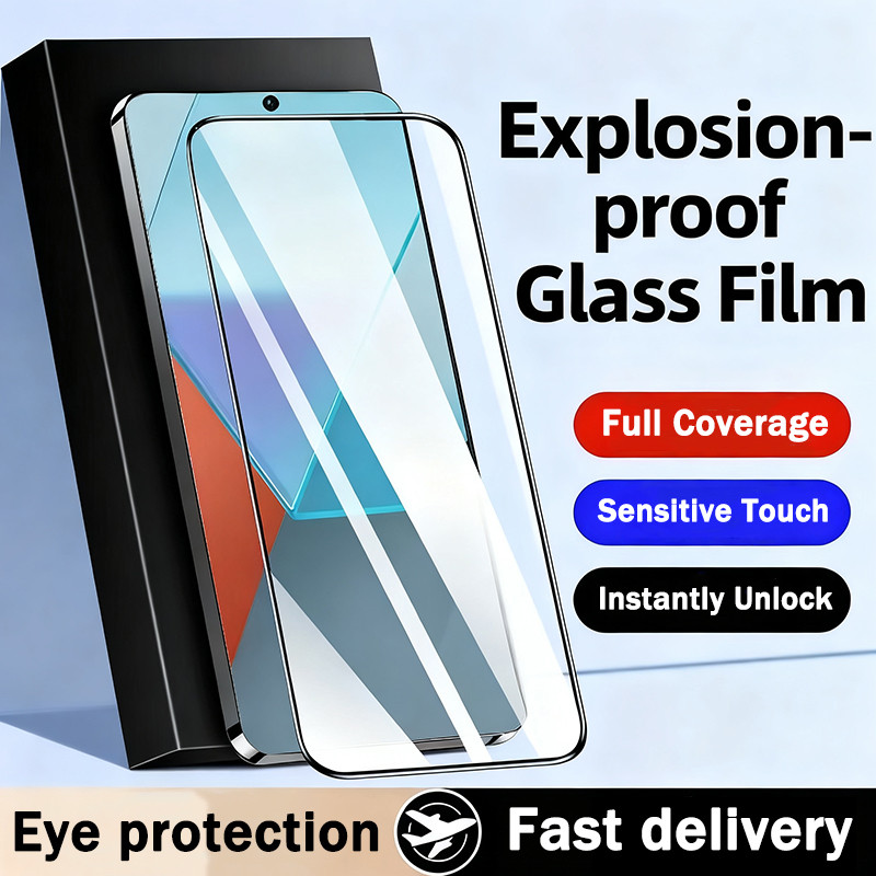 9D ฟิล์มกระจก เต็มจอ Redmi Note 14 14s 13 13R 12 Turbo 12R 12s 11 11s 11R 11E 10 9 9s Pro Max 4G 5G 