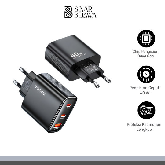 GaN Multi Port USB Type C 40W หัวชาร์จแบบชาร์จเร็ว