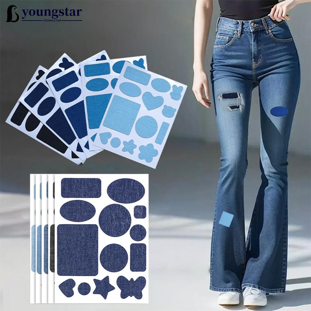 YST สติ๊กเกอร์ปะฝีมือดีนิมแบบติดเอง สำหรับซ่อมและตกแต่งเสื้อผ้าเดนิมและกางเกงยีนส์