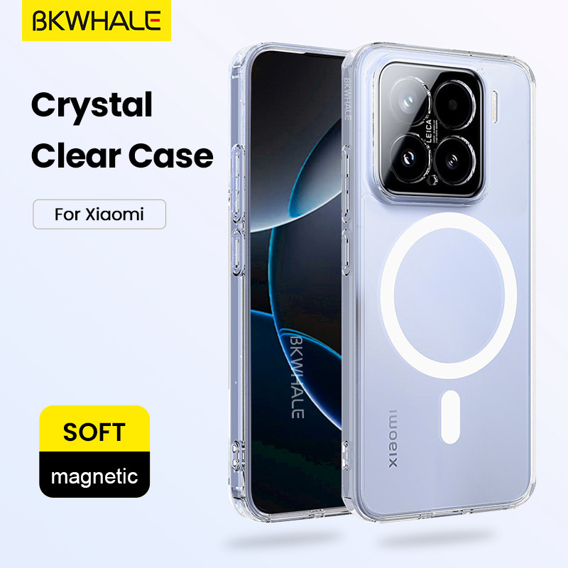 BKWHALE Magnetic CaseFor Xiaomi 17T 17 15 15T 14T Pro POCO F8 F7 Ultra X8 X7 X6 F6 Pro X8Pro Max C71 ปลอกโปร่งใสนุ่มอะคริลิคกันกระแทกเคสโทรศัพท์ฝาครอบ