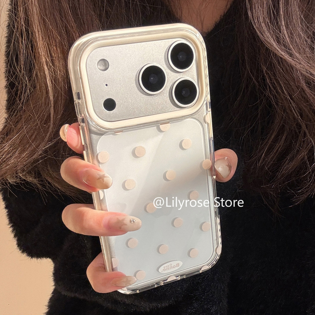 เคสโทรศัพท์TPUใสสําหรับiPhone 17ProMax 17Po 17 16ProMax 16Pro 16 15ProMax 15Pro 15 14ProMax 14Pro 14 13ProMax 13Pro 13 Apple iPhoneกรณีนุ่มสีชมพูสาวLove Dot