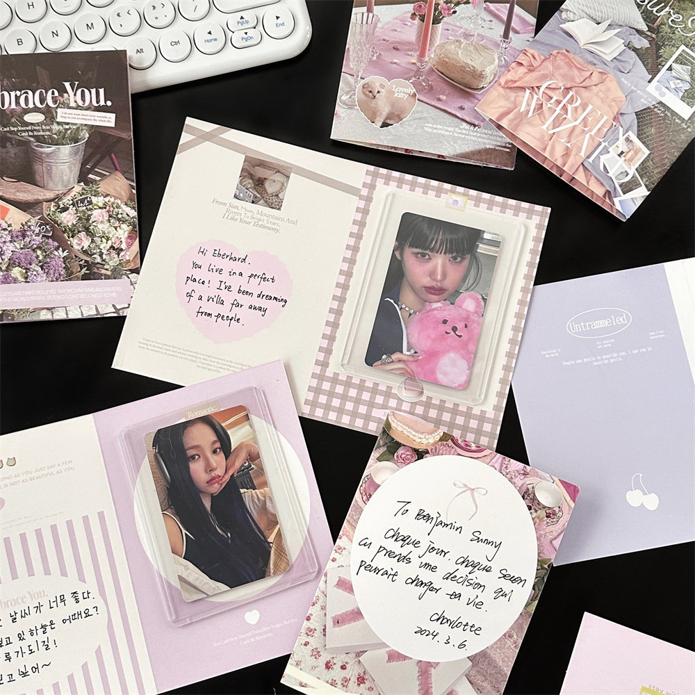 6 ชิ้น/เซ็ต Ins Love การ์ดอวยพร DIY Photocard บรรจุวัสดุของขวัญตัวอักษรตกแต่ง - รูปที่ 5