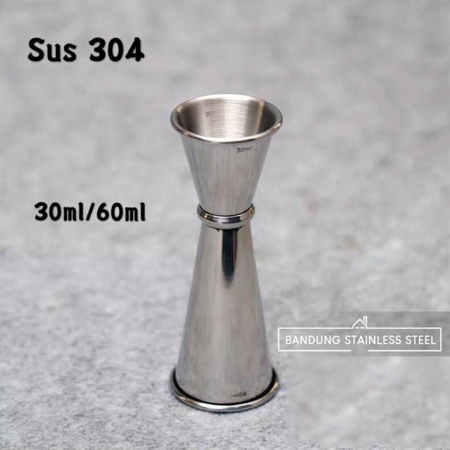 Sus 304 Jigger ถ้วยตวงถ้วยตวง 30/60ml สแตนเลสหนา