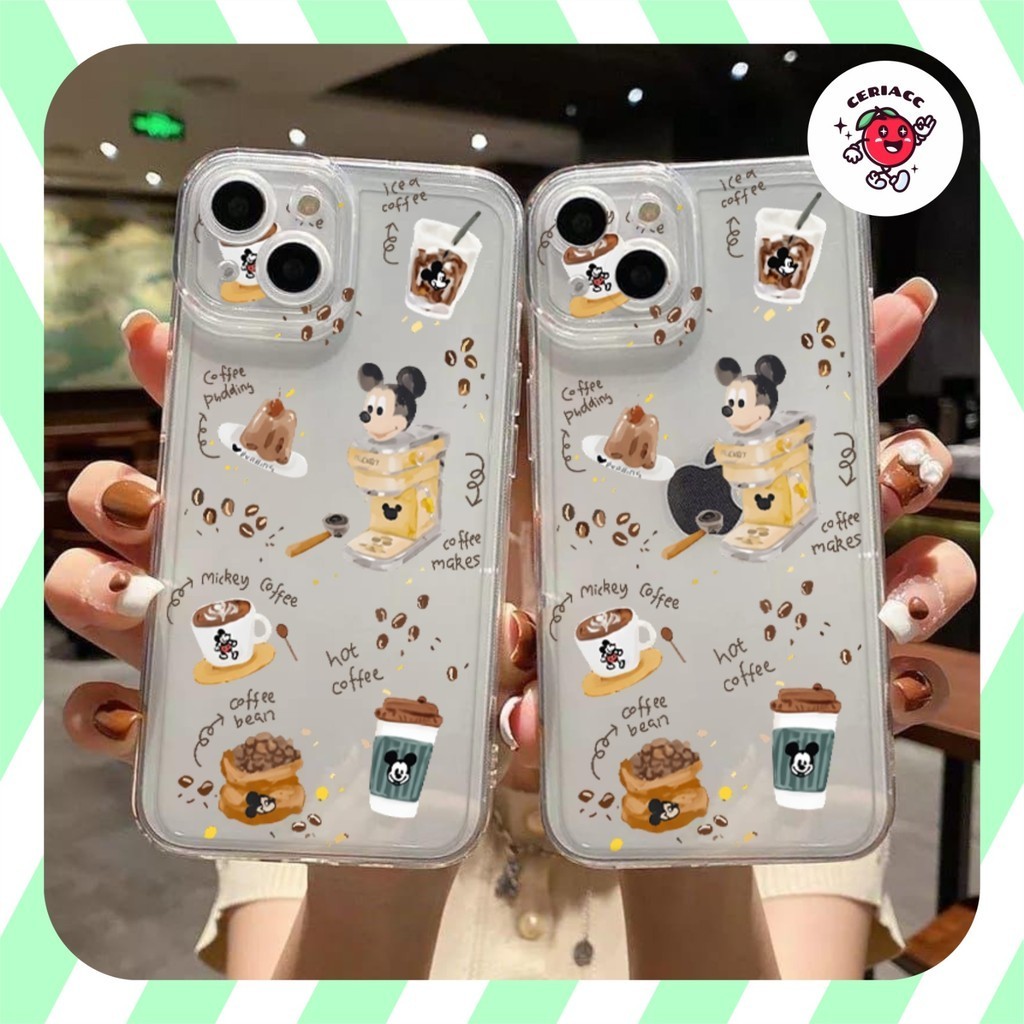 MICKEY COFFEE ANGEL EYE PRINTING กรณี oppo v40 5g pro v27 a60 a78 a83 a39 a57 2016 reno 11f 10 5g a3