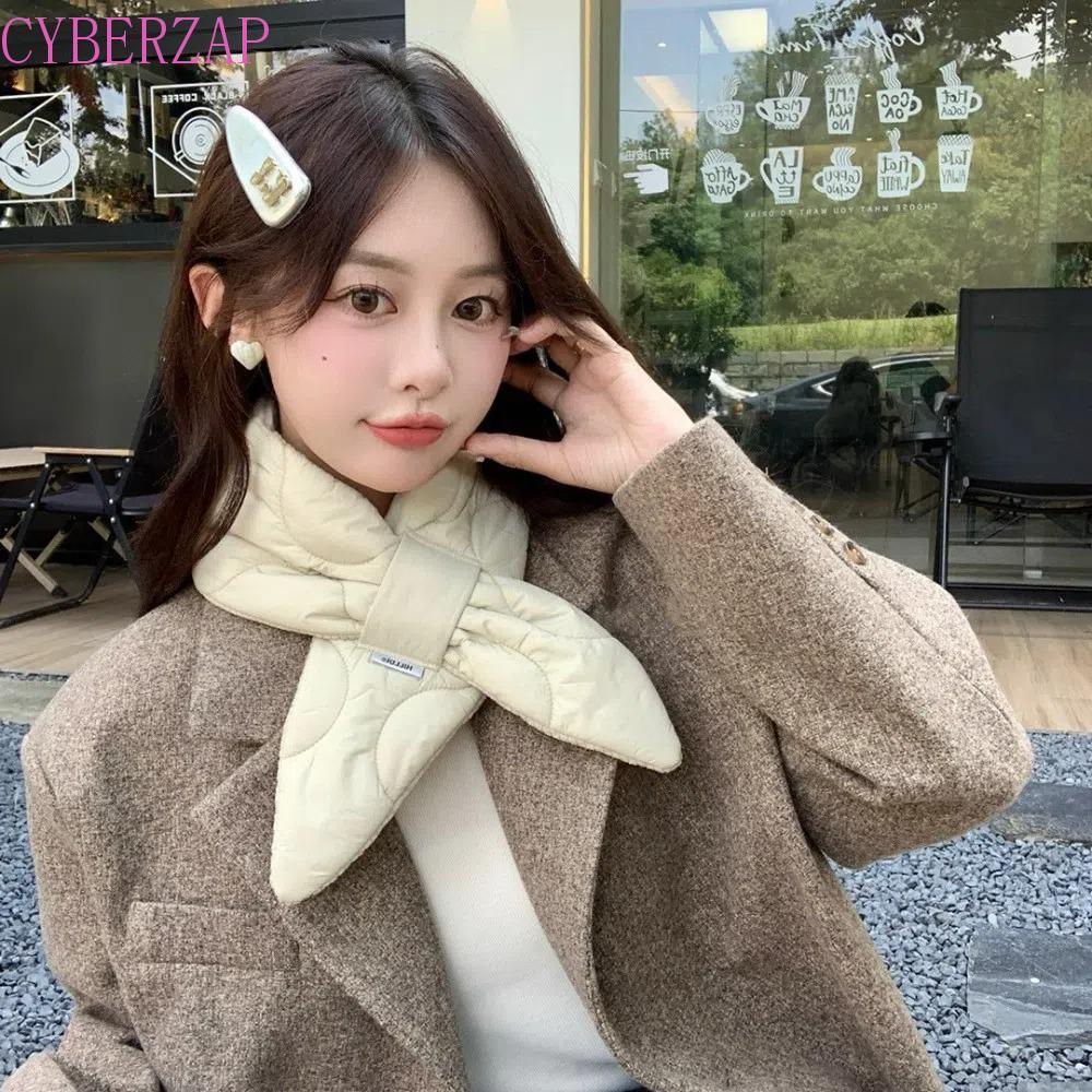 CYBERZAP Down Neck Scarf, Keep Warm Apparel Accessories Cross Feather Scarf, Simple Windproof Solid 