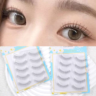 ขนตาปลอม Wispy ธรรมชาติรูปตัว U นํากลับมาใช้ใหม่แต่งหน้าตาเกาหลีการ์ตูน 5 คู่