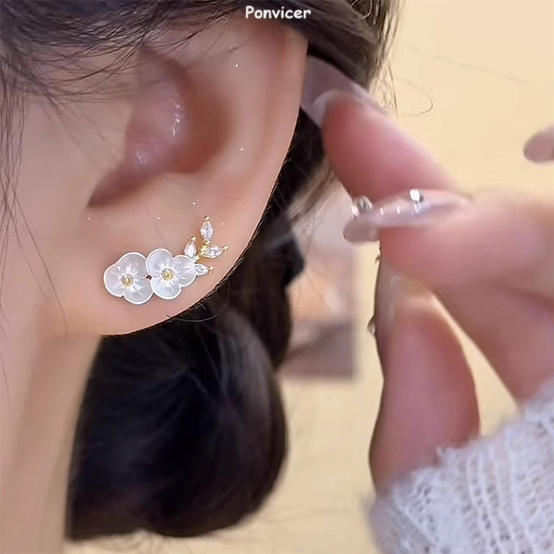 [COD]🌸ประณีต ดอกไม้ ต่างหู ดอกพลัม อารมณ์ ผู้หญิง ระดับไฮเอนด์ เรียบง่าย - รูปที่ 6