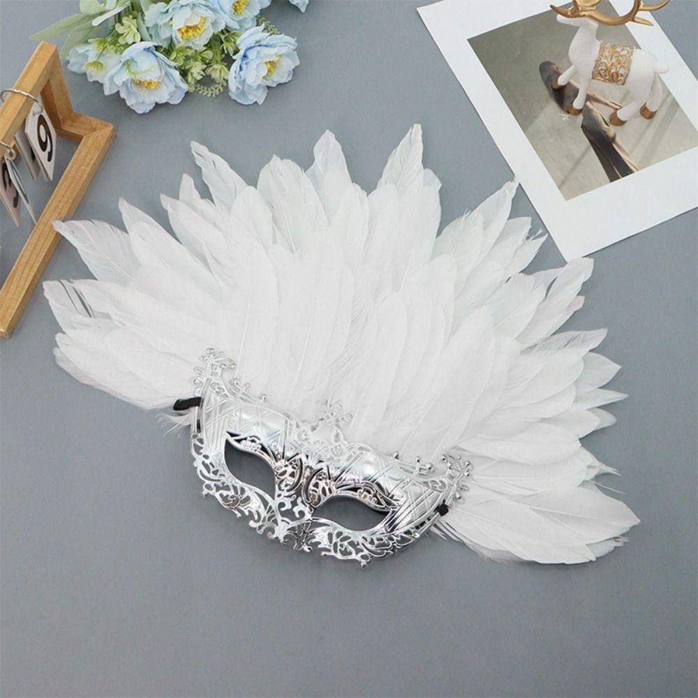 FENGHA หน้ากากสวมหน้ากากขนนก, บุคลิกภาพแปลกใหม่ Carnival Headpiece, Headwear แฟชั่นตลกน้ําหนักเบาหน้ากากฮาโลวีนการแสดงบนเวที - รูปที่ 7