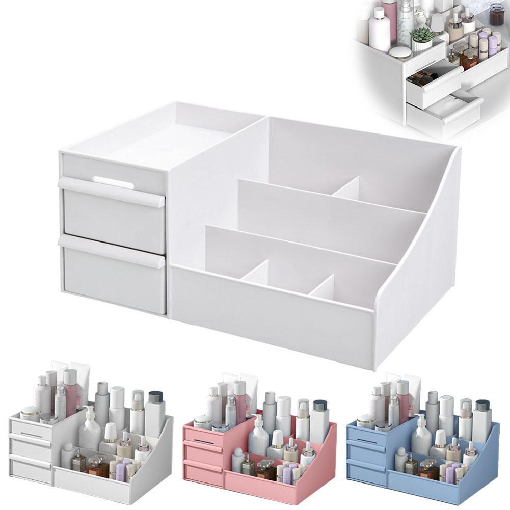กล่องเก็บเครื่องสําอางแบบลิ้นชักโต๊ะหอพักผิวเดสก์ท็อป Care Dresser Rack ลิปสติก O8l2