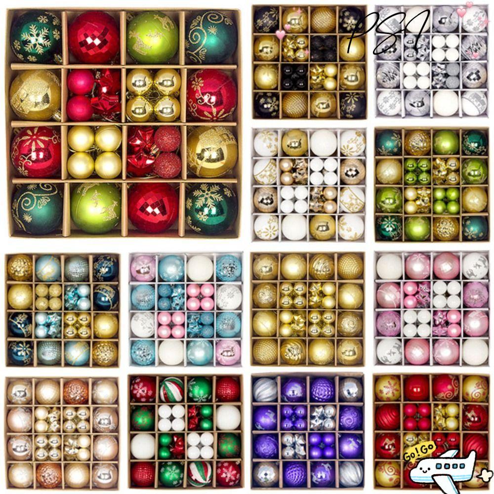 PSI 44PCS Christmas Ball ชุด, 20 สี Suspensable Christmas Tree Balls, แฟชั่น 3-6 ซม.พลาสติก Xmas เครื่องประดับ Ball Party