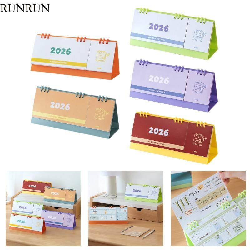 RUN 2026 ปฏิทินตั้งโต๊ะตั้งโต๊ะปฏิทินรายเดือนสําหรับโฮมออฟฟิศ Shool 23x7 3x10 ซม.