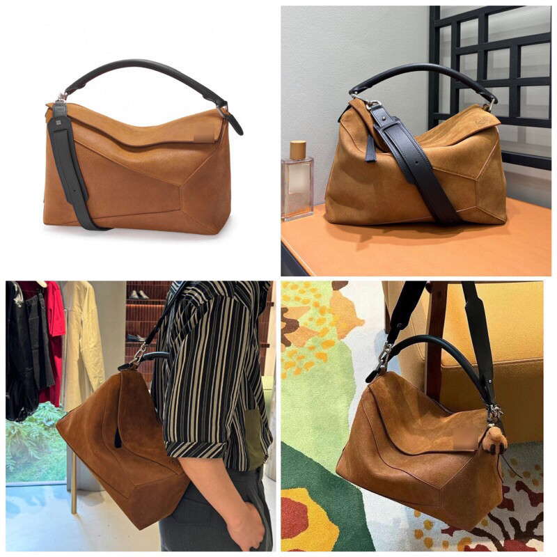 【ก่อนสั่งสอบถาม】ราคา11800 L0EWE PUZZ Suede 66003 กระเป๋าเมสเซนเจอร์ผู้ชาย หนังวัวแท้ 100%  Size33*21