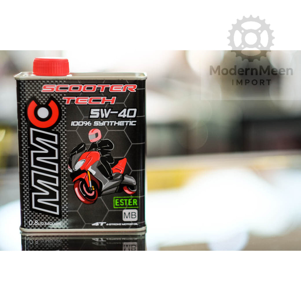 น้ำมัน MMC SCOOTER TECH 4T 5W40 MMC Scooter tech 5w40 ขนาด 0.8L และ 1.0L สูตรสังเคราห์ 100% Syntheti