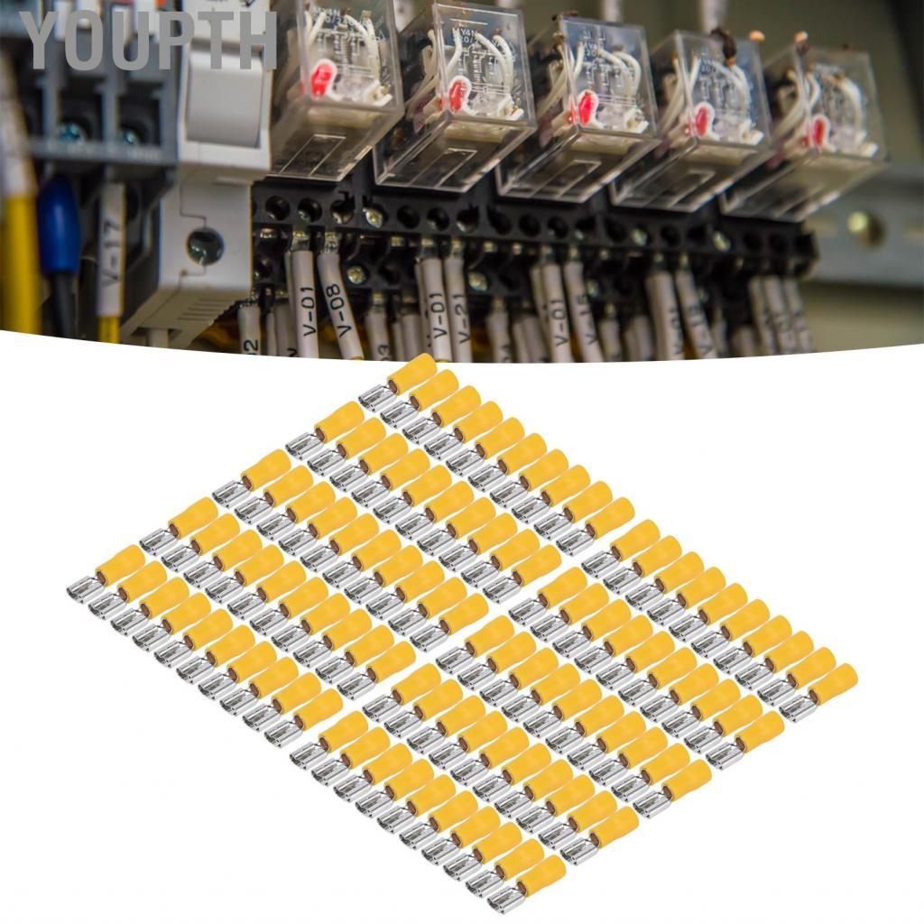 Youpth ขั้วต่อสายไฟทองแดงและขั้วต่อสายไฟจอบน้ำหนักเบา PVC สำหรับสายไฟ AWG 12-10