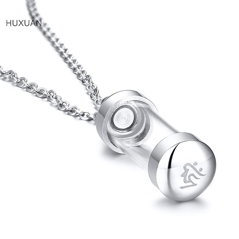 HUXUAN แก้วเปิดได้ Vial สร้อยคอจี้อนุสรณ์ Ash ขวด Cremperation เครื่องประดับสัตว์เลี้ยง RFT