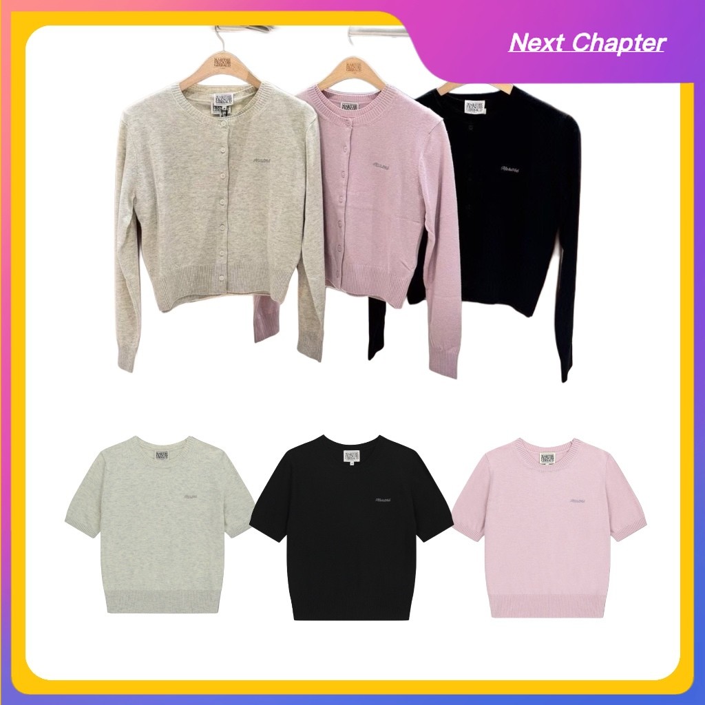 NC Korean Select MaritheFrançoisGirbaud คาร์ดิแกนคอกลมครึ่งตัว K-FASHION DAILY WEAR / SOFT TEXTURE /