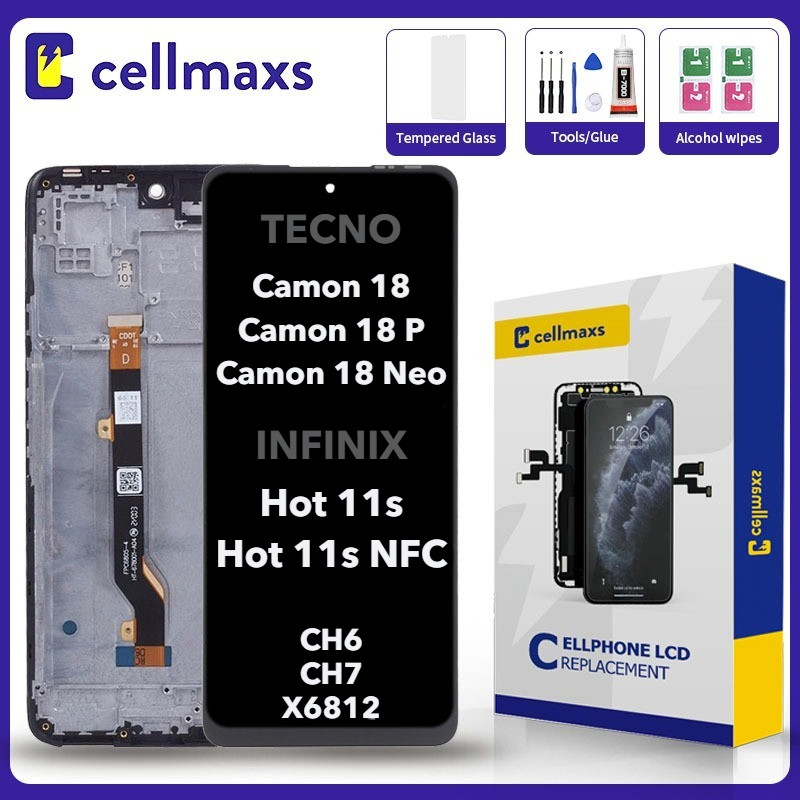 สําหรับ INFINIX Hot 11s NFC TECNO Camon 18 P CH6 CH6n CH6i CH7 CH7n X6812 X6812B LCD หน้าจอสัมผัสเปล
