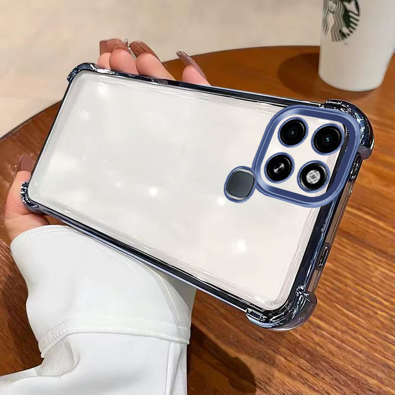 เคส infinix smart 6 เคสโทรศัพท์เคลือบด้วยไฟฟ้าป้องกันการตกสี่มุม