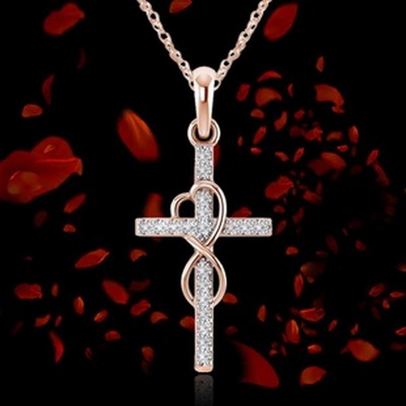 [ลดล้างสต๊อก]สร้อยคอโชคเกอร์ Chuya Infinity Cross Rhinestone เครื่องประดับประกายศรัทธานิรันดร์ - รูปที่ 3