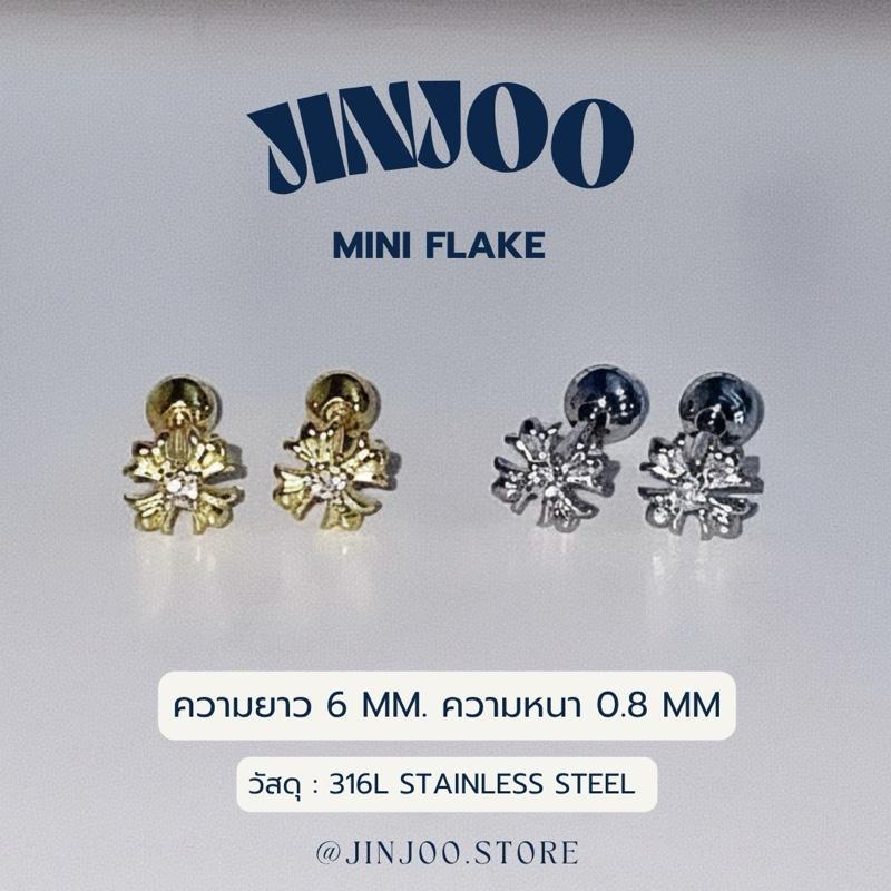 Jinjoo จิวต่างหู รุ่น Mini Flake สแตนเลส316 แป้นแบน
