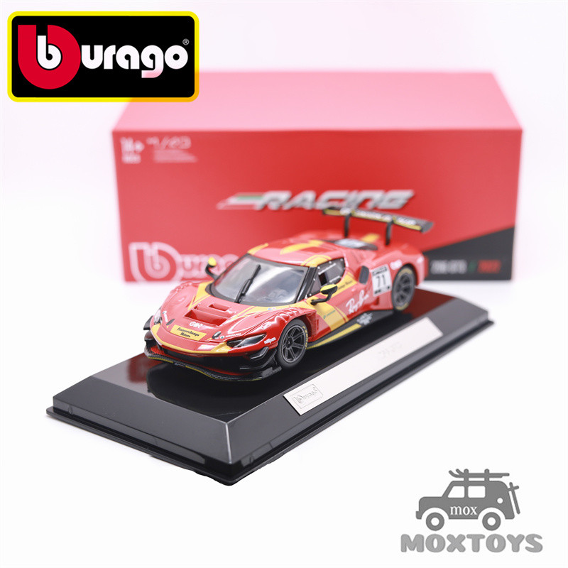 Bburago 1:43 296 GT3 2023 Racing Red Diecast Racing Car