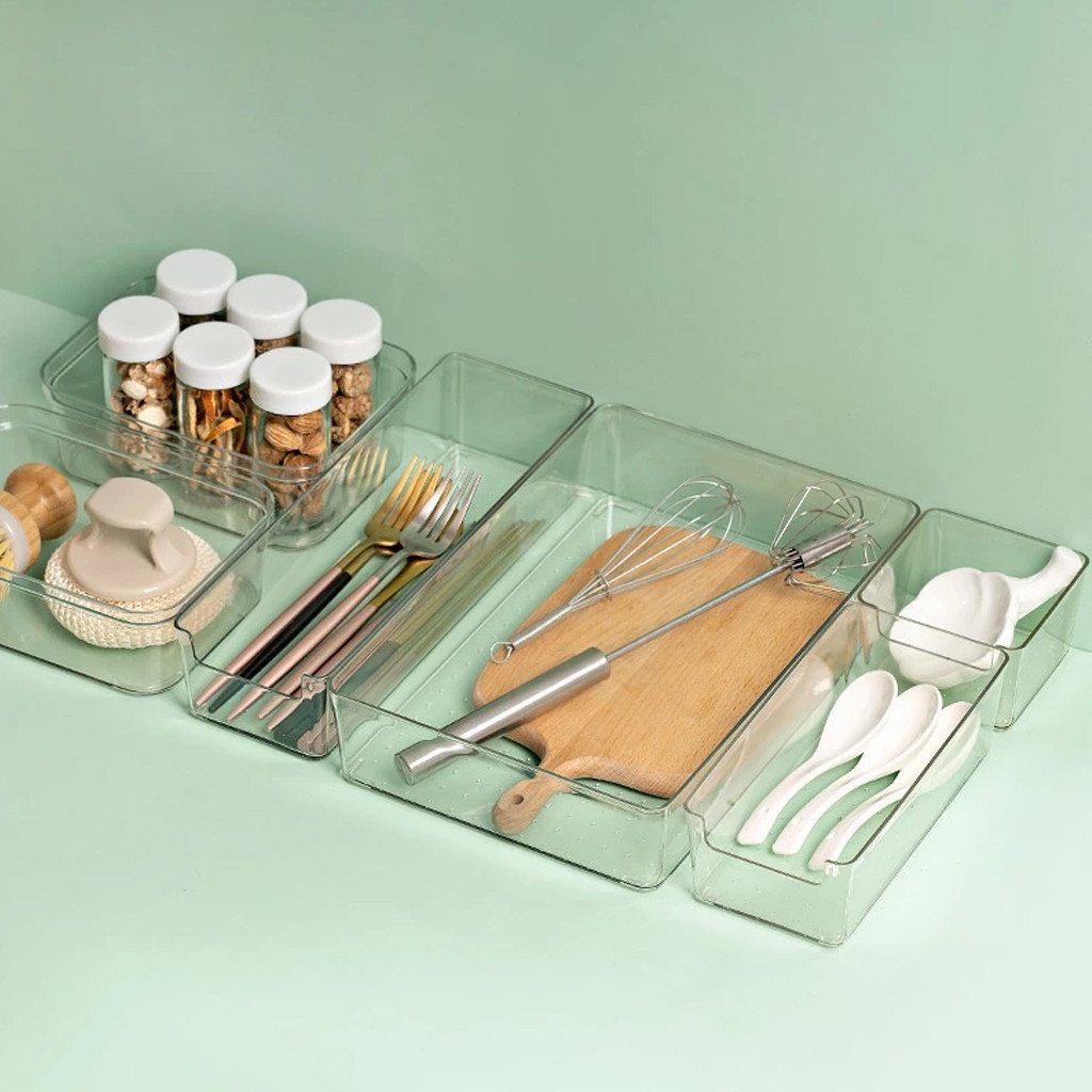 KBR CLEAR ACRYLIC DRAWER ORGANIZER CHOPSTICKS SPOON ROOM ORGANIZER DRAWER PARTITION | อวัยวะอะคริลิก