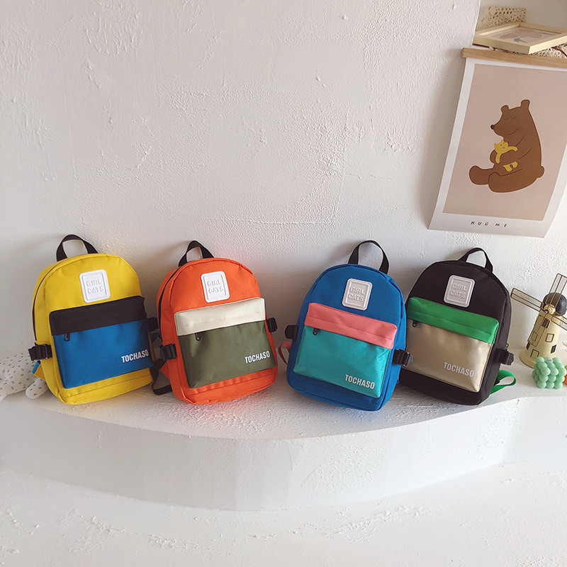 Kindergarten Backpack New Korean Fashion Color Contrast Casual Boys' Backpack Girl Student Mini Back
