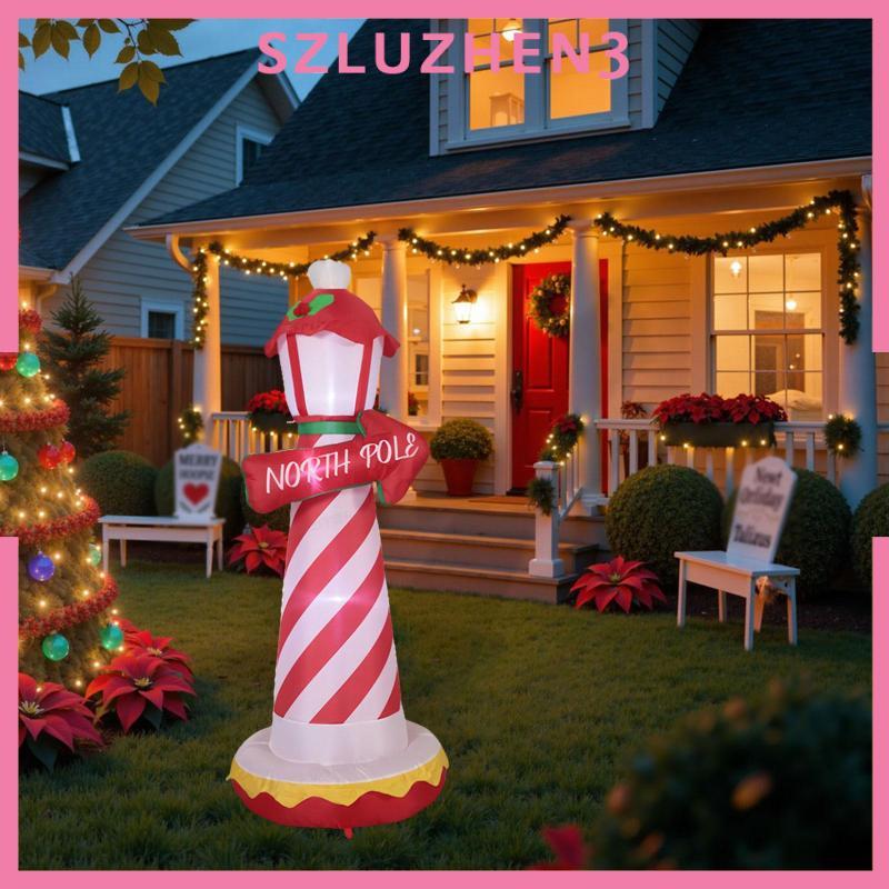 [Szluzhen3] คริสต์มาส Inflatable North Pole Lighthouse 70.87 นิ้วสูง Blow North Pole โคมไฟวันหยุดเคร