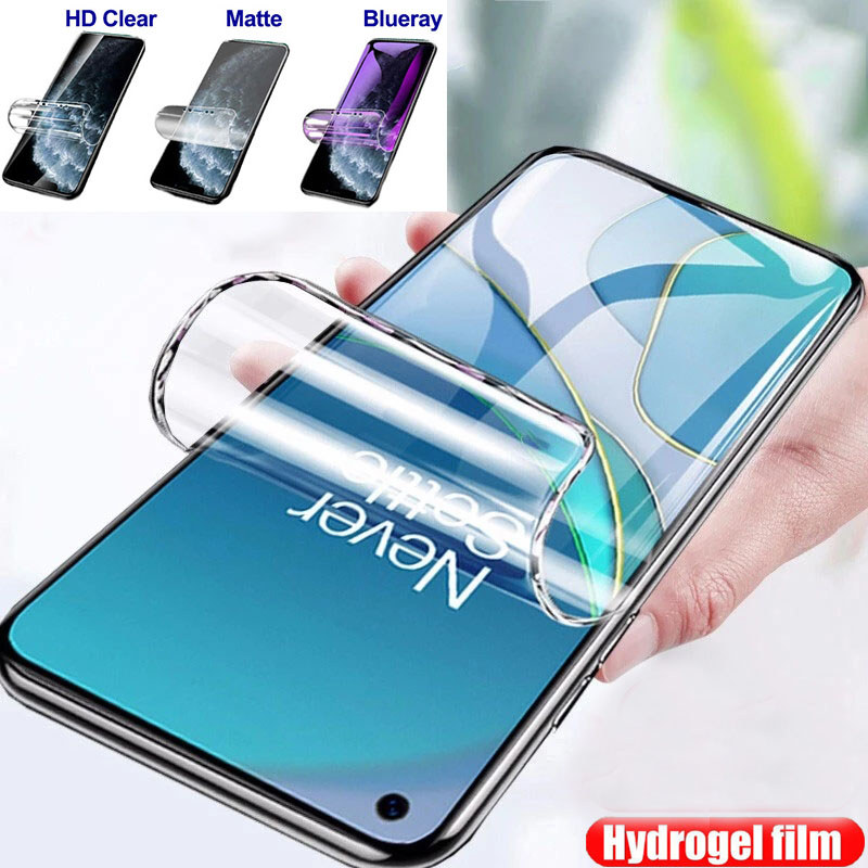 2pcs Hydrogel ฟิล์มสําหรับ 1 + OnePlus 9R 9 Pro 8T 8 Pro 7 7T Pro 6 6T ป้องกันหน้าจอลายนิ้วมือฟรี