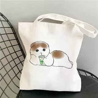 【จัดส่งจากกรุงเทพฯ】 กระเป๋าผ้ามินิมอล 12 ลายสกรีน ขนาด 34*38cm กระเป๋า Tote Bag