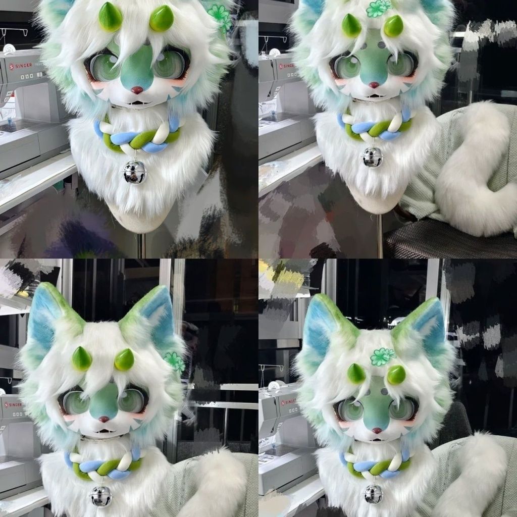 Original ชุดสัตว์ Fursuit สัตว์หัวญี่ปุ่น Fursuit หัวเดียวผลิตภัณฑ์สําเร็จรูปหมวกการ์ตูนนิทรรศการคอส