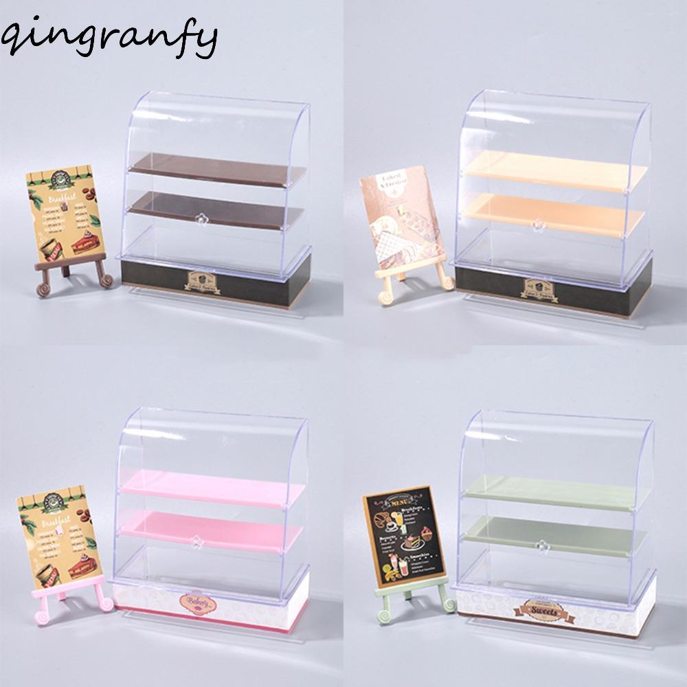 CRANK Miniature Bakery Case, รุ่นเฟอร์นิเจอร์ตุ๊กตาเค้ก, Miniature ตู้โชว์ 1:12 Scale สีสัน Mini อาหารขนมปังขาตั้ง DIY อุปกรณ์เสริม