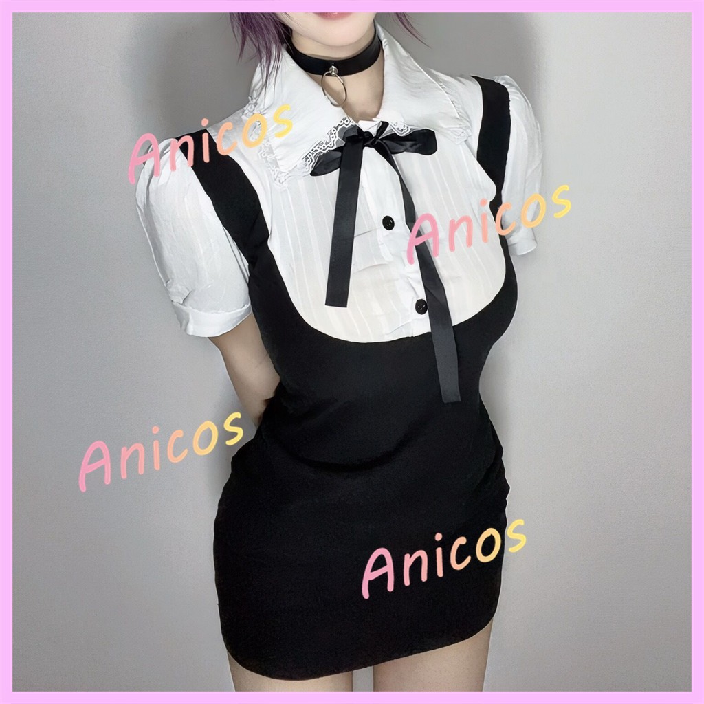 Anicos Chainsaw Man Reze Cosplay Costume Set สำหรับ.party และงานปาร์ตี้