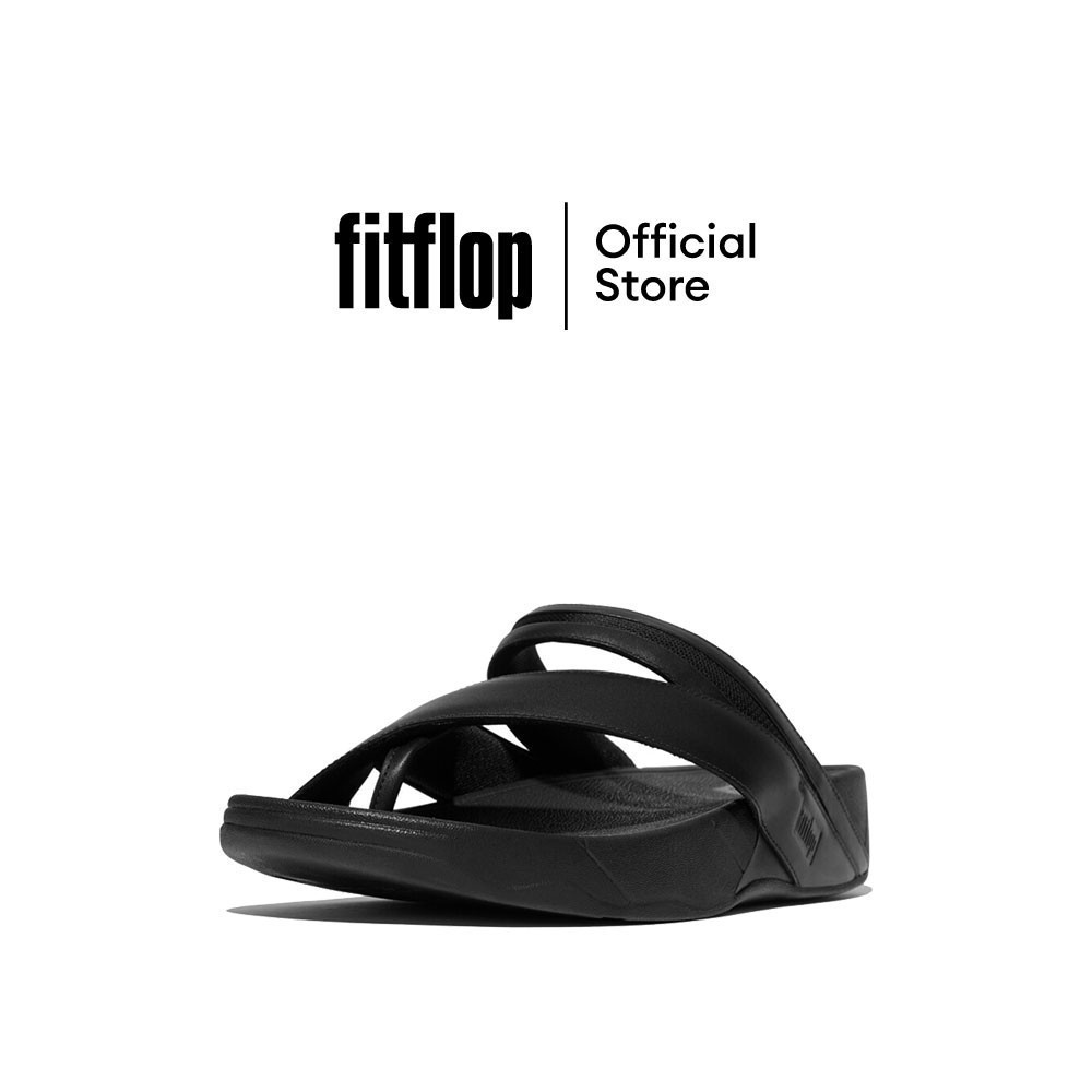 FITFLOP SLING LEATHER/MESH TOE-POST รองเท้าแตะแบบหูหนีบผู้ชาย รุ่น JH7-090 สี BLACK
