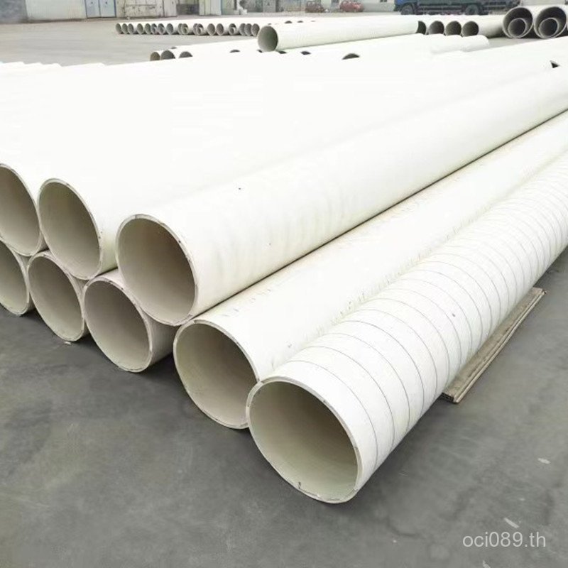 PVC-U Polyvyl Chloride ผู้ผลิต Winding ท่อท่อระบายน้ําสีขาวหัวเข็มขัดคู่ท่อเสริมหัวเข็มขัดคู่ SN8 ท่