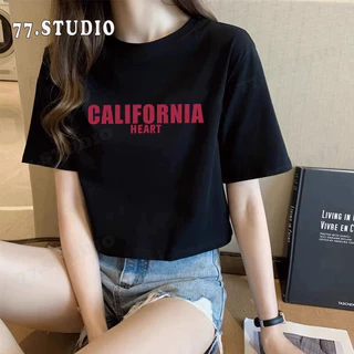 COD（พร้อมส่งจากกทม มาถึงใน 2วัน）เสื้อครอปแขนสั้น ผ้าคัตคอน นิ่มใส่สบาย #แขนสั้น 100%Cotton ลายการ์ตูน เสื้อยืดผู้หญิง