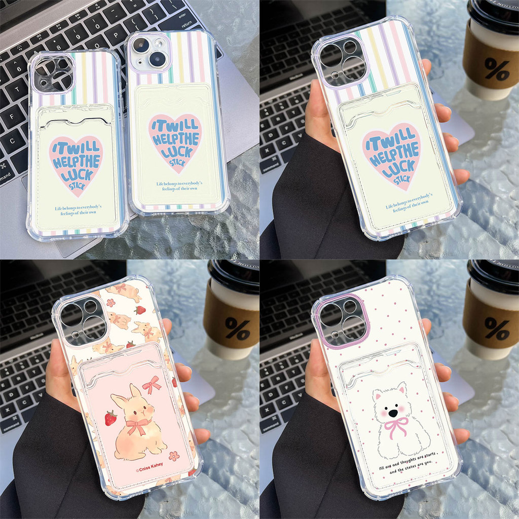 เคส Card Holder For Samsung A57 S26 A17 A56 A55 A07 A06 A05S A16 A23 A54 35 A15 A36 A53 A14 A52 A52Sโปร่งใส เคสมือถือ