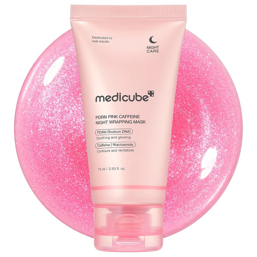 Medicube PDRN Caffeine Overnight Wrapping Peel Off มาส์กหน้า | กระชับ Depuffing & Hydration | Salmon