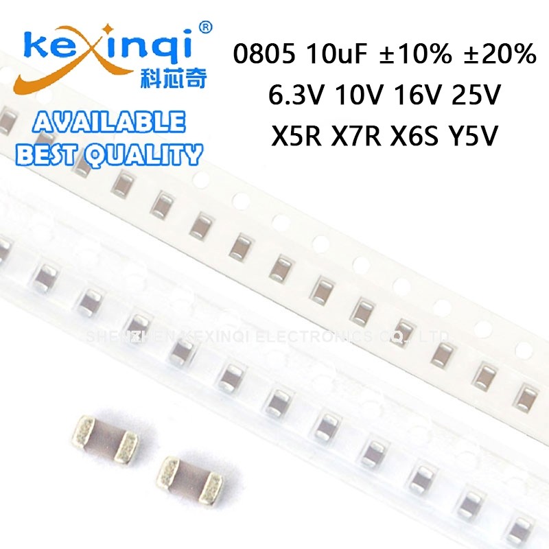 (20 ชิ้น) 0805 10uF ±10% ±20% 6.3V 10V 16V 25V X5R X7R X6S Y5V SMD ชิป Multilayer ตัวเก็บประจุเซรามิ