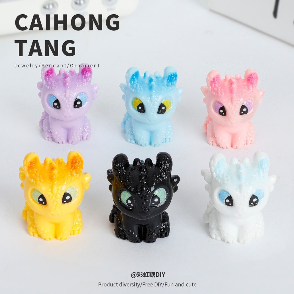 10 ชิ้น Solid Big Eye Dragon เรซิ่น Charms สําหรับ DIY(1-187)