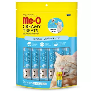 [จัดส่งจากคลัง] ME O Creamy Treats มีโอ ขนมครีมแมวเลีย รสไก่และตับ 20 ชิ้น [8850477015746]