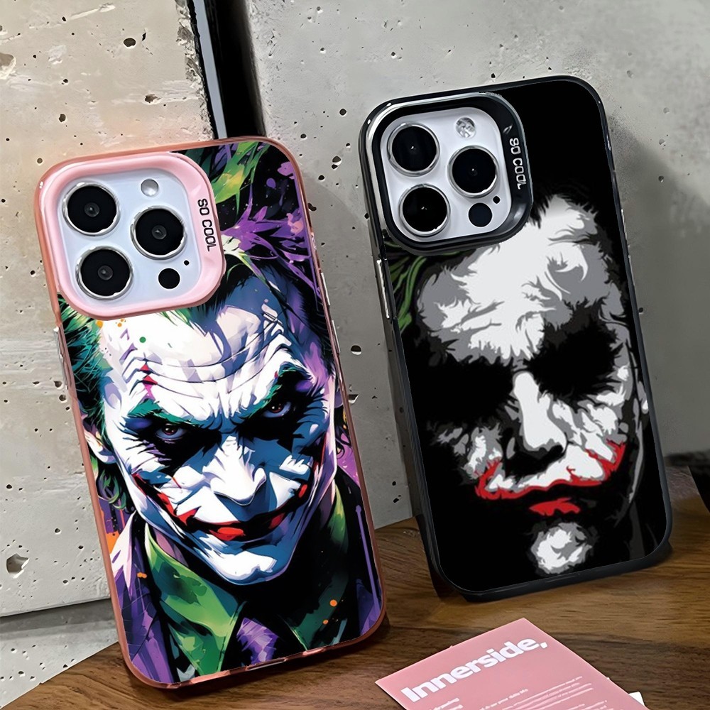 Happy F-Face J-Joker เคสโทรศัพท์ IMD สี Silver Shell สําหรับ IPhone 17Air 16 15 14 13 12 11 Pro Max 