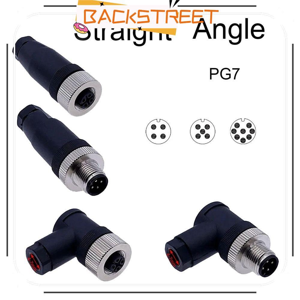 BACKSTAGE M12 Sensor Connector, ชายหญิง Socket Connector M12 ปลั๊กการบิน, PG7 Power Adapte M12 Senso