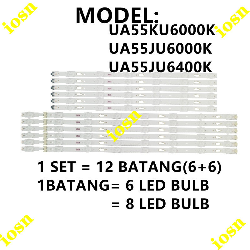 ใหม่ 1SET UA55KU6000K / UA55JU6000K / UA55JU6400K SAMSUNG 55" LED TV Backlight UA55KU6000 UA55JU6000