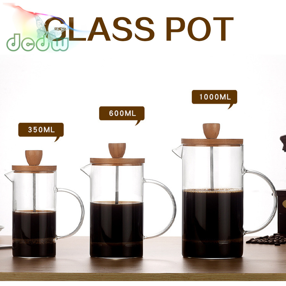 Borosilicate Glass French Press เครื่องชงกาแฟเกรดอาหารความจุขนาดใหญ่สําหรับคนรักกาแฟ