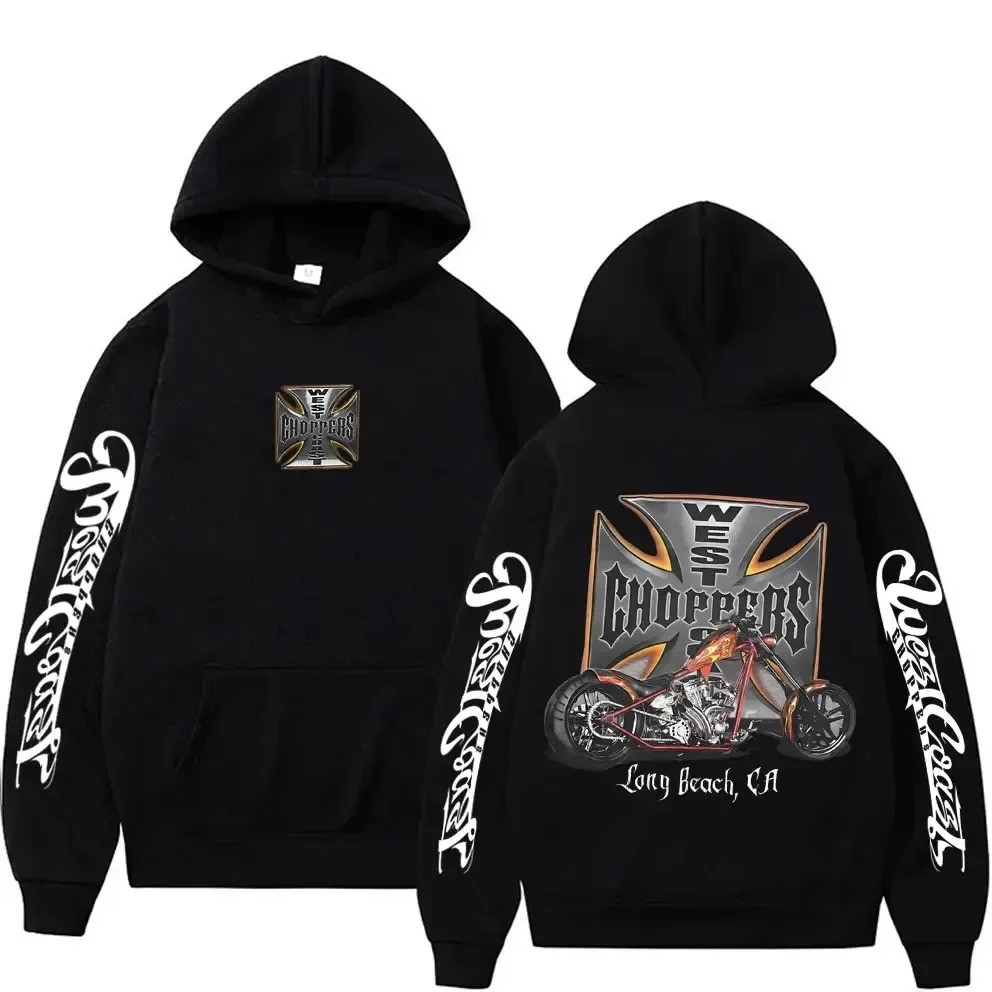เสื้อฮู้ดดี้ West Coast Chopper กราฟิกแบบวินเทจ สำหรับผู้ชาย เสื้อแขนยาวไซส์ใหญ่