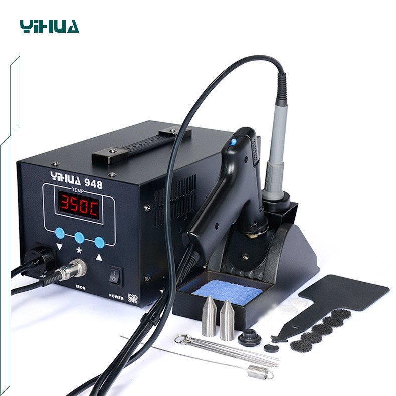 สถานีบัดกรี Desoldering Station จอแสดงผลดิจิตอล YIHUA การบัดกรี YIHUA-948I บัดกรีสองในหนึ่งเดียวสมาร