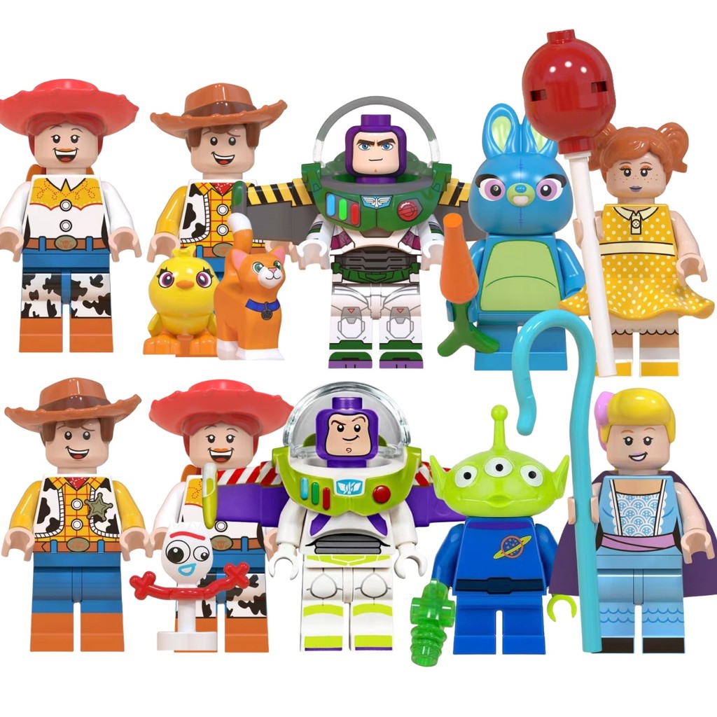 Cartoon Action Figure Jessie Ducky Alien Bo Peep Buzz Lightyear Bonnie Woody ของเล่นคอลเลกชันบล็อกอา