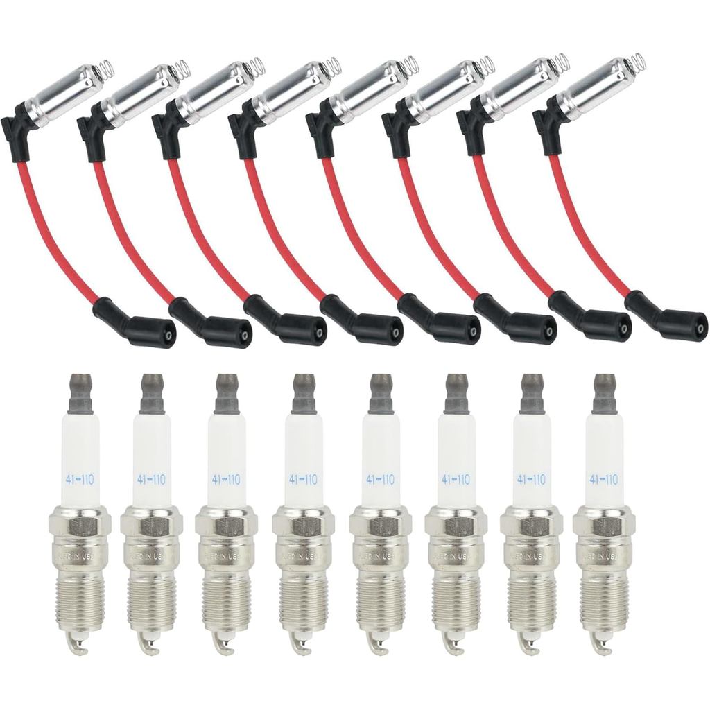 41-110 Iridium Spark Plugs & M8-48322 สายหัวเทียนสําหรับ 5.3 6.0L 6.2L Chev-y GM-C Silve-rado Subu-r
